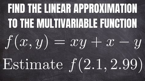 Step1: Enter the function and point in the given input boxes. . Linear approximation calculator 3d
